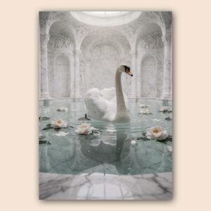 Affiche murale d'un cygne dans l'eau