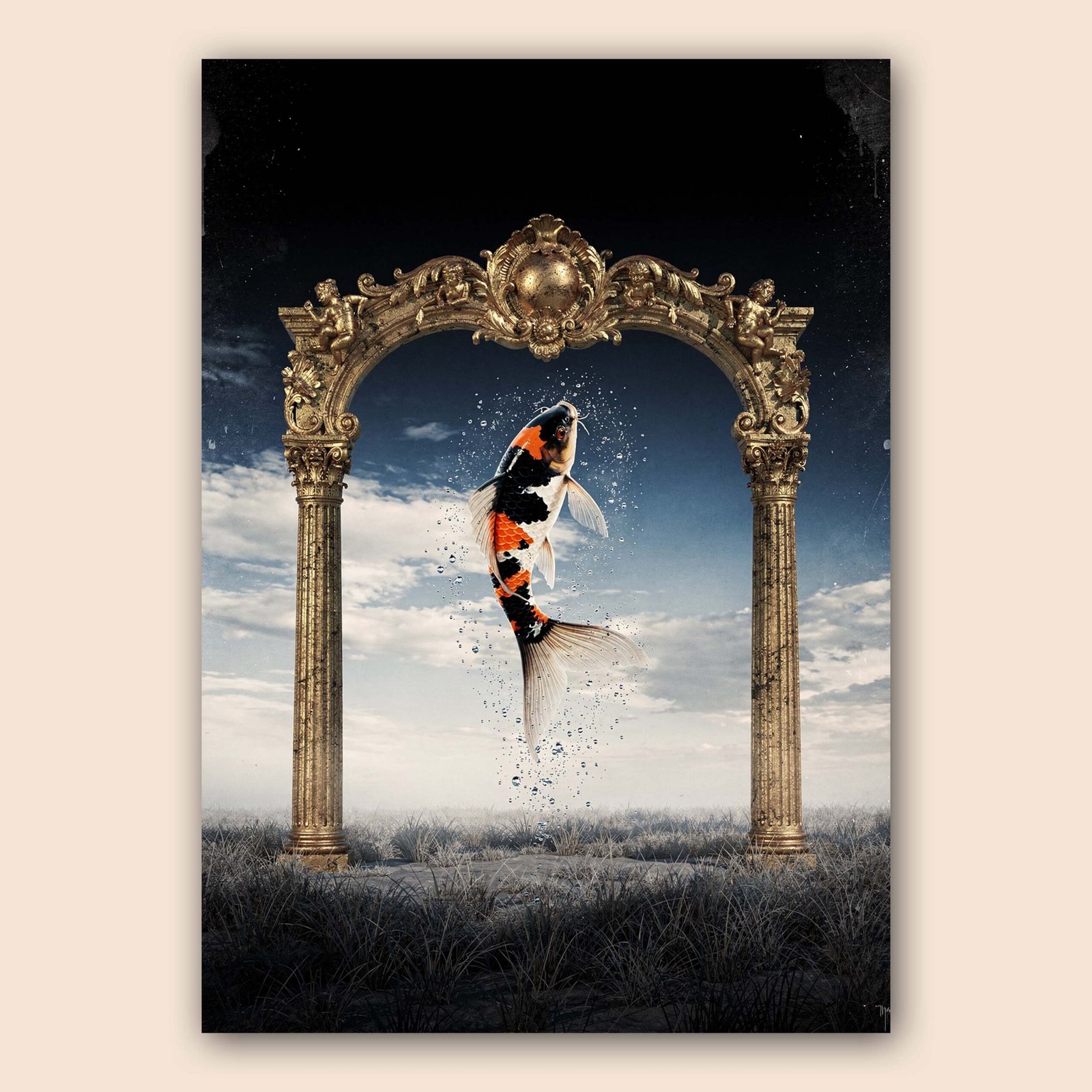 Affiche murale A3 avec poisson koi
