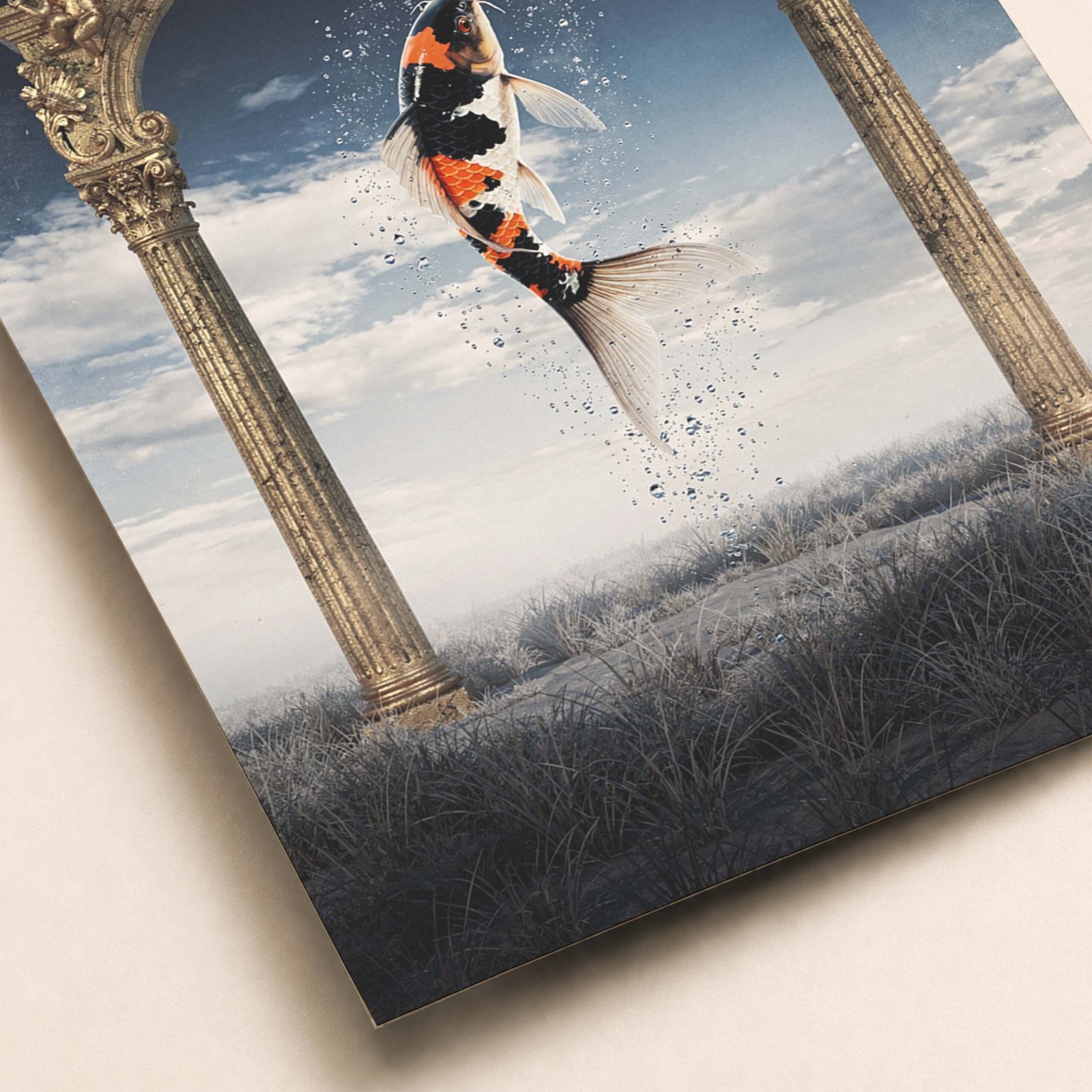 Affiche A3 de poisson koi surréaliste