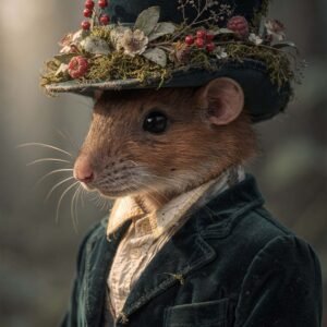 Affiche murale d'une souris élégante en costume