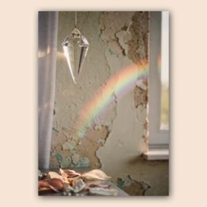 Affiche prisme lumineux avec arc-en-ciel