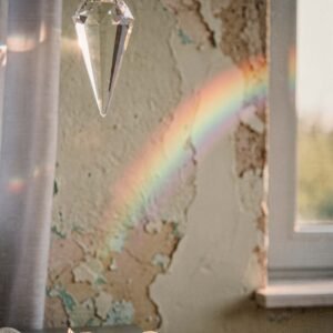 Affiche représentant un prisme lumineux avec un arc-en-ciel