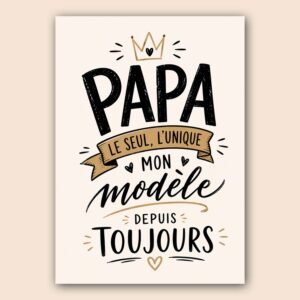 Affiche murale A3 avec un message affectueux pour les papas