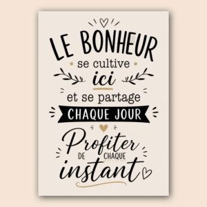 Affiche murale sur le bonheur