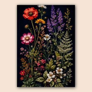 Affiche murale de fleurs sauvages colorées