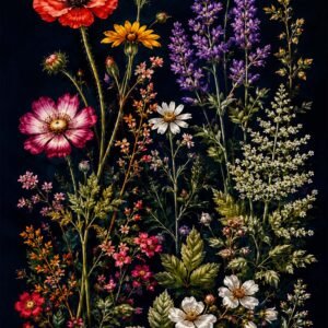 Affiche murale de fleurs sauvages colorées