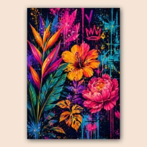 Affiche murale de fleurs tropicales vibrantes
