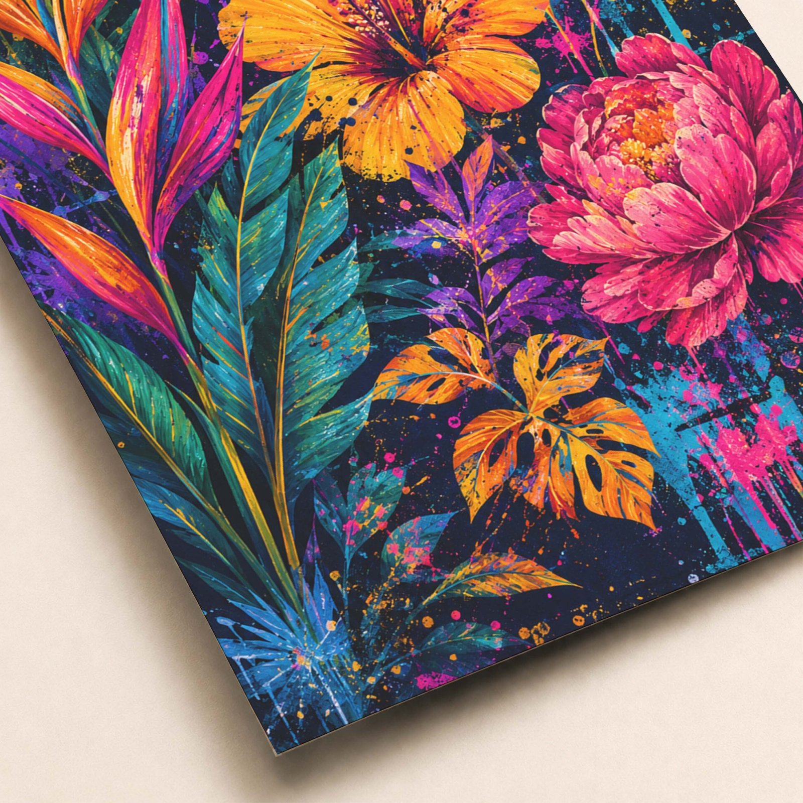 Affiche murale de fleurs tropicales vibrantes