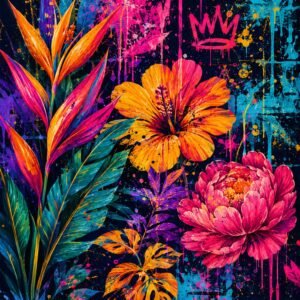 Affiche murale de fleurs tropicales vibrantes