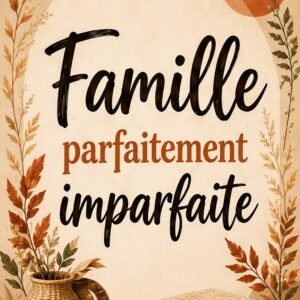 Affiche décorative avec le message famille parfaitement imparfaite en style manuscrit