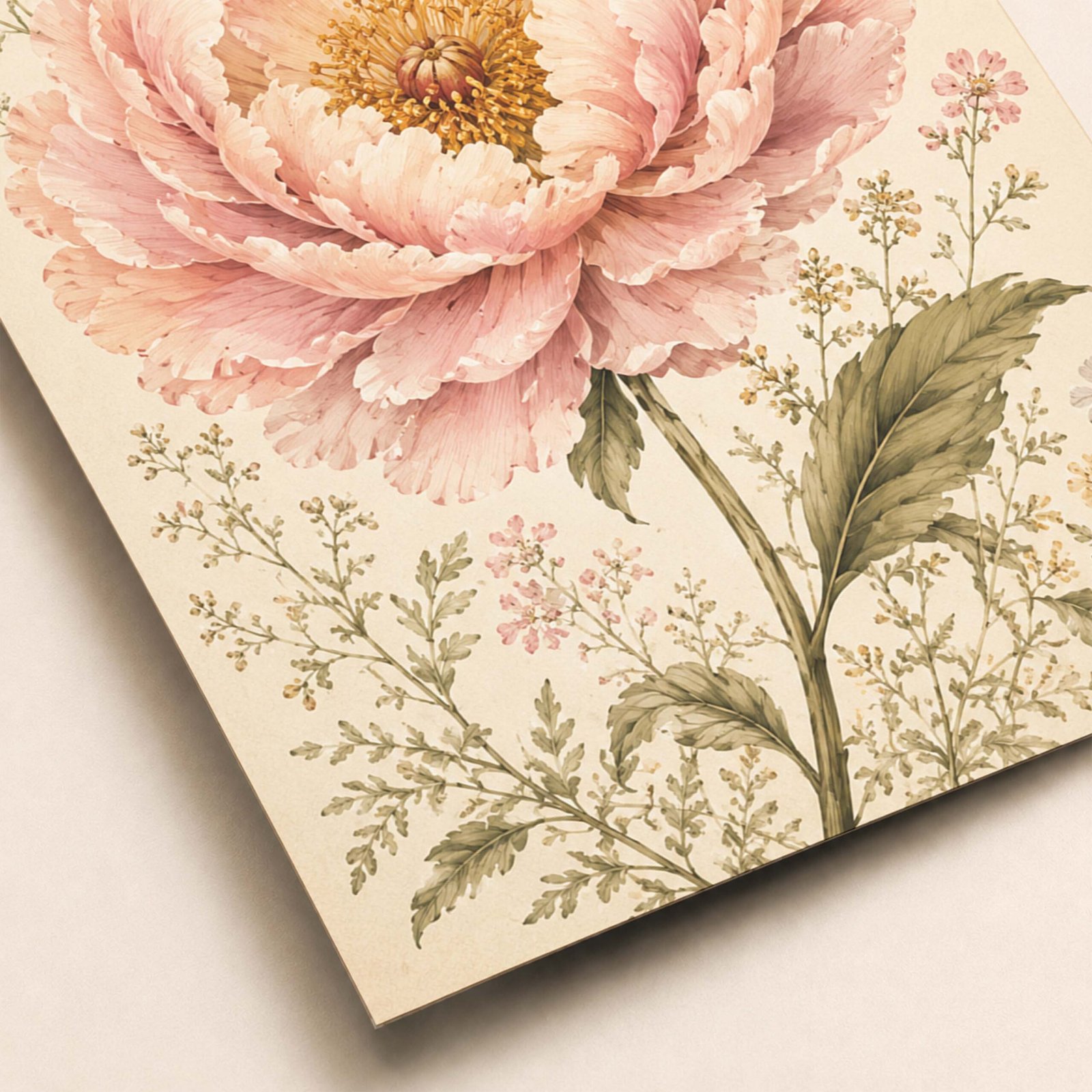 Détail de la fleur rose et de ses pétales en illustration botanique