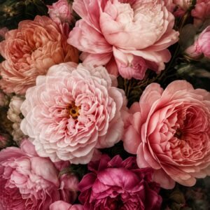 Bouquet de fleurs roses en composition florale élégante