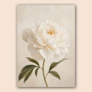 Pivoine blanche élégante en affiche murale