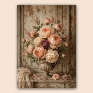 Bouquet de fleurs romantiques dans un vase ancien