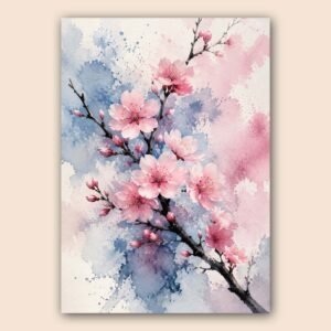 Illustration florale aquarelle de fleurs de cerisier roses