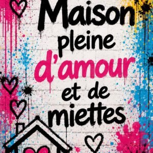 Affiche représentant une composition autour de maison colorée et pleine d'amour