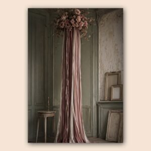 Affiche florale décorative aux tons patinés et romantiques