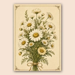 Affiche de marguerites vintage en bouquet