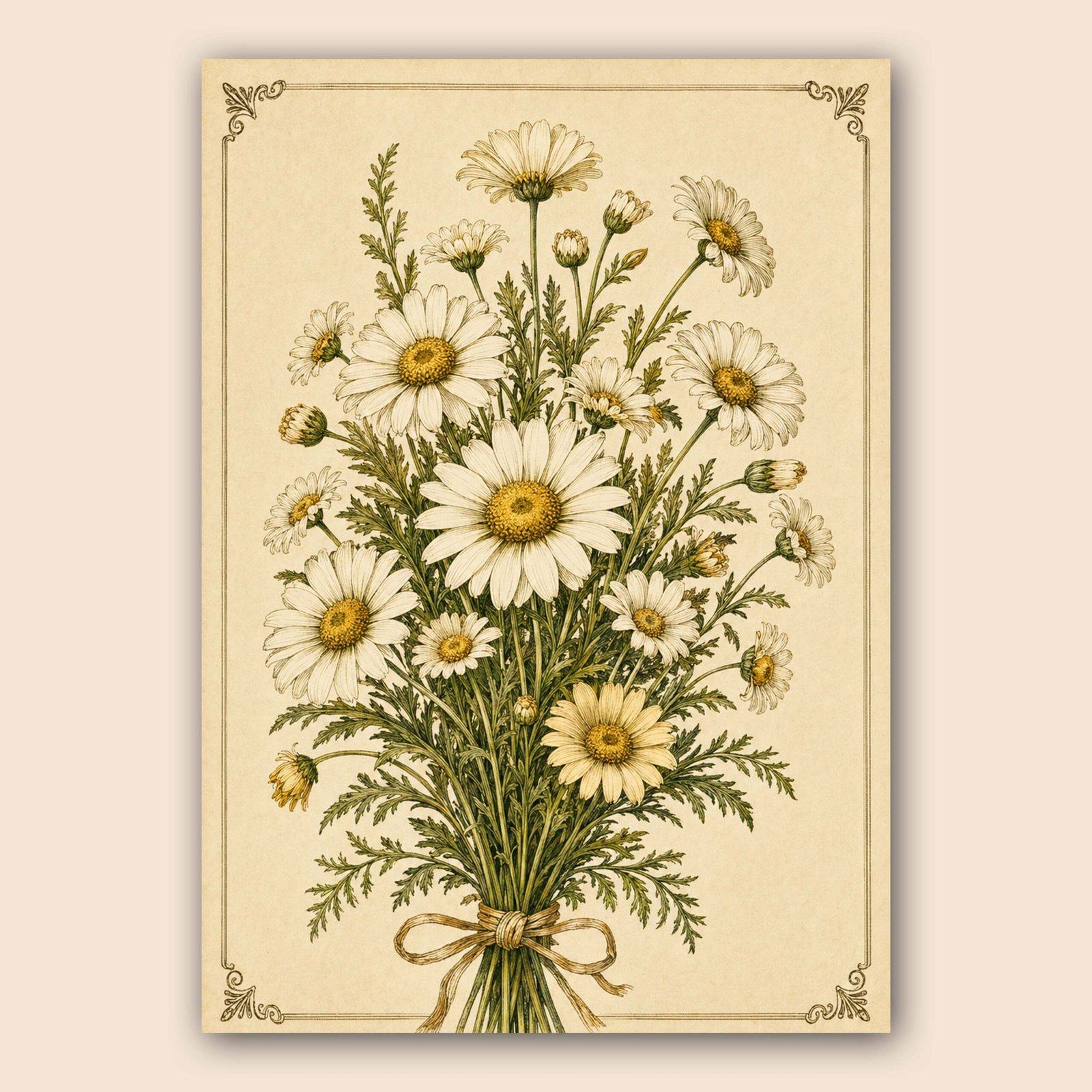 Affiche de marguerites vintage en bouquet