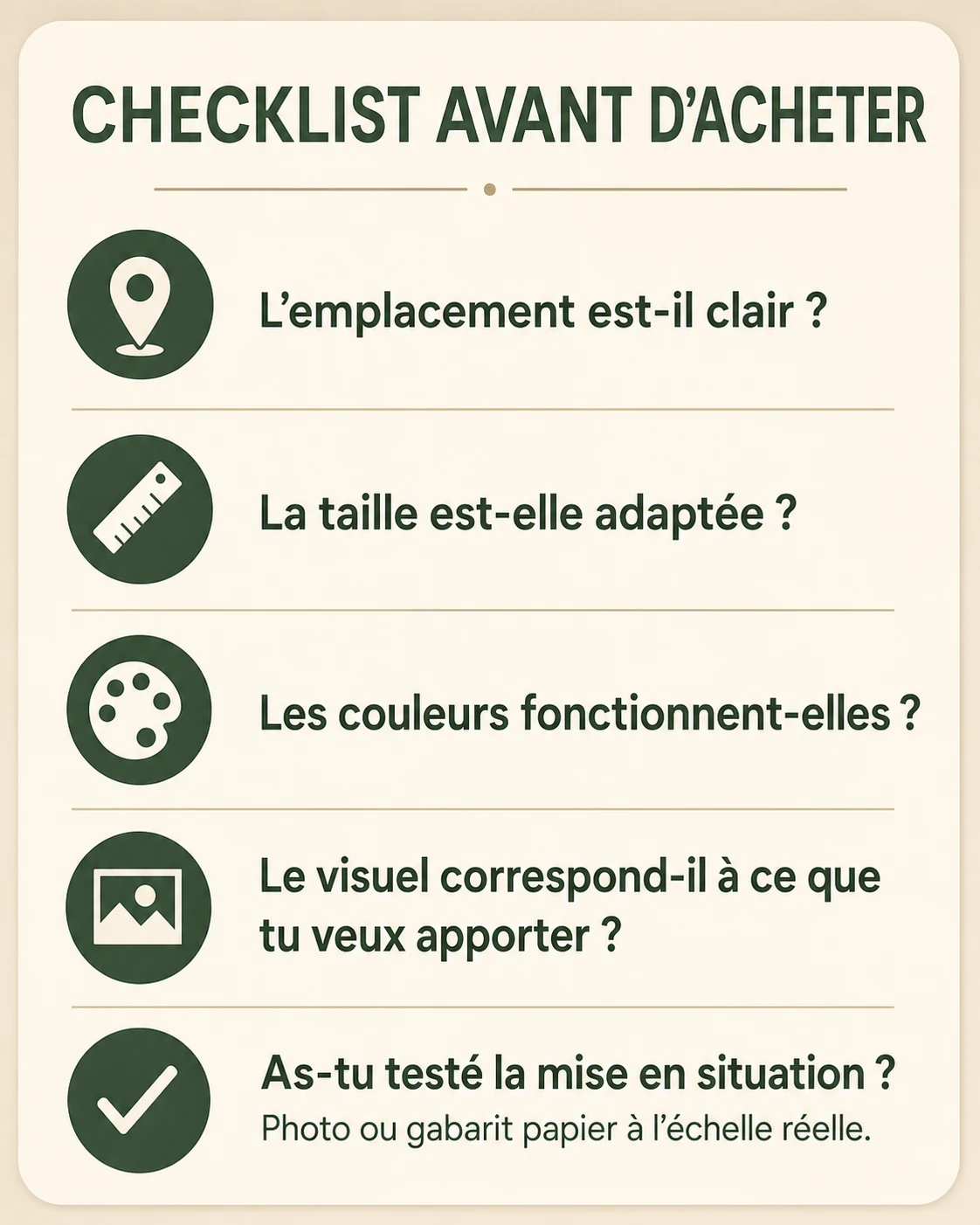 Checklist pour choisir une affiche de salon